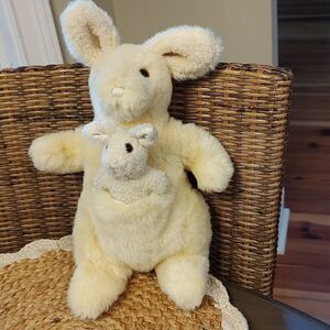 Rare Vintage Gund Plush Kangaroo and Joey Stuffed Animal 1986